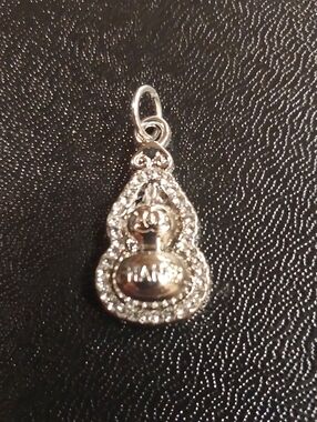 CC Silver & Crystal Charm Pendant